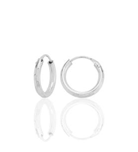 Gümüş lazer kesimli 14 mm halka küpe SGTL12747RODAJ