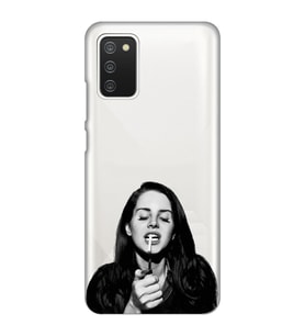 Samsung Galaxy A02S Uyumlu Lana Del Rey Desenli Şeffaf Telefon Kılıfı