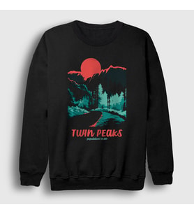 Presmono Unisex Siyah Welcome To Twin Peaks Sweatshirt 494067tt