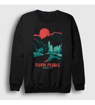 Presmono Unisex Siyah Welcome To Twin Peaks Sweatshirt 494067tt