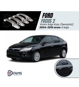 Ford Focus 2 Krom Kapı Kolu 4 Kapı 2004-2010 Paslanmaz Çelik (Sensörlü)