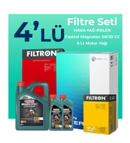 Filtron Mercedes A200 Benzin Filtre Bakım Seti Castrol Motor Yağlı (2012-2018) 4 Lü