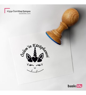 Unicorn Kişiye Özel Kitap Damgası Kitap Mührü Kaşe Kitap Mühür Özel Damga 360