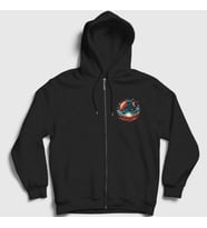 Presmono Unisex Siyah Desert Space View Uzay Fermuarlı Kapüşonlu Sweatshirt 434890tt