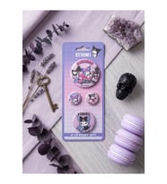 Kuromi & Hello Kitty Lisanslı 4'lü Rozet Set