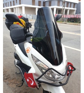 MOTOCAM Honda PCX Ön Cam 2014-2017 Model 65cm Siyah Renkli 4mm ORTA BOYLU