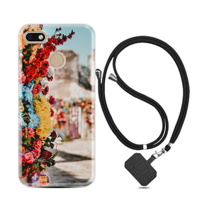 General Mobile GM8 Go GM9 GM20 Pro Plus Kılıf Boyun Askılı Silikon Gerçek Çiçekler 1743