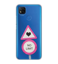 Xiaomi Redmi 9C / 10A Uyumlu No Limit Tasarımlı Şeffaf Telefon Kılıfı