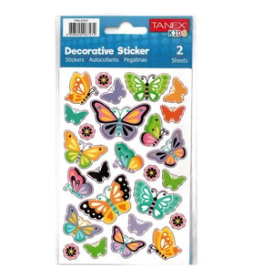 TANEX KIDS TNX-27231 DEKORATİF ETİKETLER - PUFFY KELEBEKLER SERİSİ STICKER