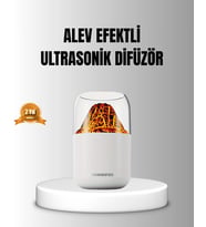 Alev Efektli Ultrasonik Uçucu Yağ Difüzörü 280ml Su Tanklı Ve Sessiz Çalışma Özellikli