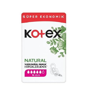 Kotex Natural Hijyenik Ped Uzun 16 Lı