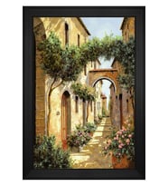 Manzara Temalı Kanvas Tablo 80 x 110 cm Siyah Çerçeve