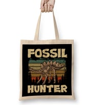 Cute & Funny Fossil Hunter Paleontology Dinosaur Bez Çanta Uzun Saplı