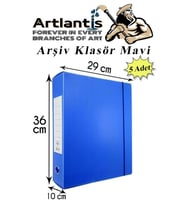 Mavi Arşiv Ve Proje Kutusu 29x36x10cm 5 Adet Arşiv Klasörü Lastikli Plastik Arşiv Klasörü Büro Okul Sınıf