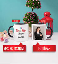 Özel Eğitim Öğretmeni Kupa Bardak Siyah Fotoğraflı