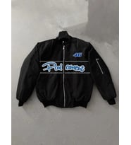pilelistore- Tam Kalıp Uzun Kol Baskılı Bomber Ceket - Siyah