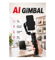 AI Yüz Takipli Gimbal Selfie Stick – Bluetooth Kumandalı Teleskopik Tripod