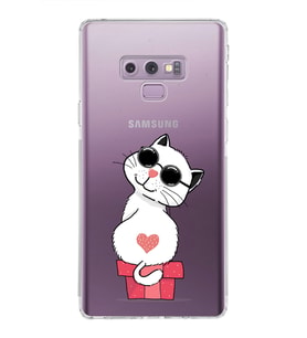 Samsung Galaxy Note 9 Uyumlu Kamera Korumalı Kapak Coolcat Tasarımlı  Şeffaf  Kılıf