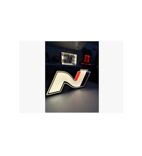Led Masaüstü Aydınlatma, USB 5V, Hyundai i20n i30n N Logo (Krem)