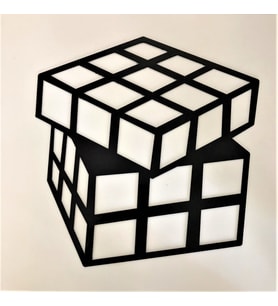 Aleda Rubik Küp 2 Lazer Kesim Metal Tablo