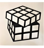 Aleda Rubik Küp 2 Lazer Kesim Metal Tablo