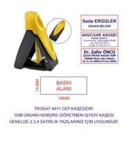 KAŞECİNİZ TRODAT 9411 CEP KAŞE SARI MAKİNE MAVİ MÜREKKEP