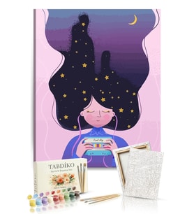 Sayılarla Boyama Seti 40 x 50 cm Tuval Şasesine Gerili Kaset