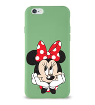 Apple iPhone 6 Plus Uyumlu Lansman Kılıf Minnie Mouse Tasarımlı Altı Kapalı İçi Kadife Kaplı  Kapak (Şeffaf)