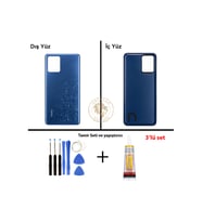 Yapıştırıcı Poco K50 (F4 GT) Mavi Yapıştırıcı Arka Pil Kapağı + Yapıştırıcı ve Vida Seti