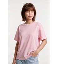Unisex Pembe Oversize Tişört - Minimal Tokyo Tipografi Baskılı (Beyaz)