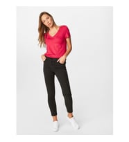 Faik Sönmez Kadın Slim Fit Coton Parça Boya Pantolon (Siyah)