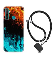 Realme 5i 5 Pro 6i 7 Pro 8 Kılıf Boyun Askılı Silikon Orange Blue Color 1665