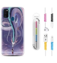 Samsung M21 M22 M23 M30 M31S M32 Kılıf Kablo Koruma Spiral Silikon Kız ve Ejderha 1742