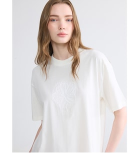 LCW Modest Bej Bisiklet Yaka Nakışlı Bluz
