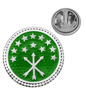 925 Ayar Gümüş Çerkes Bayrağı Rozet (Karışık)