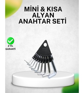 9 Parça Alyan Anahtar Seti Isıl İşlem Görmüş Dayanıklı Çelik