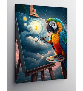 Kanvas Tablo Ressam Papağan