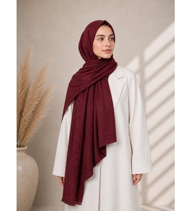 Dubai Jakar Şal Vişne Çürüğü– Kaymaz –Yumuşak ve Dökümlü Kumaş