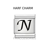İtalyan Bileklik Charmı N harfli Figürlü 1 CM 9 MM Fmaccesories