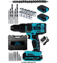 12v Metal Şanzıman Çift Akülü Bakır Sargı Şarjlı Matkap Vidalama