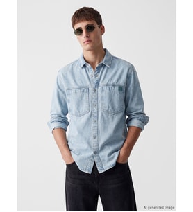 LCW Jeans İndigo Loose Fit Erkek Jean Gömlek