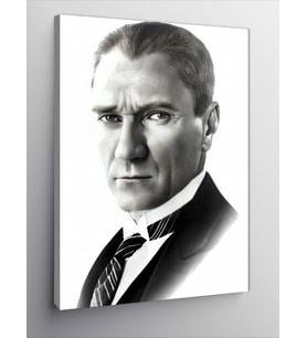 Kanvas Tablo Siyah Beyaz Mustafa Kemal Atatürk