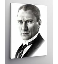 Kanvas Tablo Siyah Beyaz Mustafa Kemal Atatürk