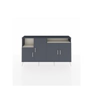 Arges Konsol 5 Raflı 4 Kapaklı 176x30x99 Antrasit-Antrasit/Aytaşı