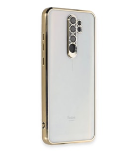 Newface Xiaomi Redmi Note 8 Pro Kılıf Razer Lensli Silikon - Gold