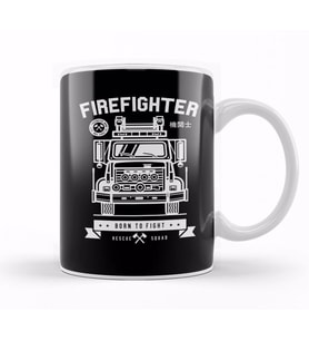 Firefighter Born To Fight Kupa Bardak Porselen