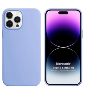 Microsonic Apple iPhone 14 Pro Max Kılıf Liquid Lansman Silikon Mavi