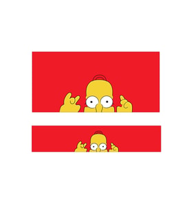 OEM Homer Simpson Şaşkın Tasarımlı Kırmızı 2'li Torpido ve Pandizot Koruyucu Havlu Seti