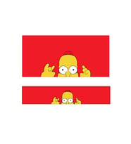 OEM Homer Simpson Şaşkın Tasarımlı Kırmızı 2'li Torpido ve Pandizot Koruyucu Havlu Seti
