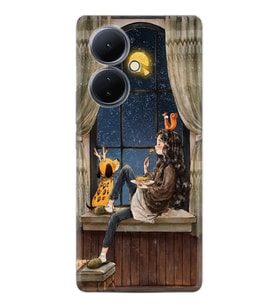 Vivo V29 Lite Kılıf Resimli Desenli Baskılı Silikon Dog And Girl 1358